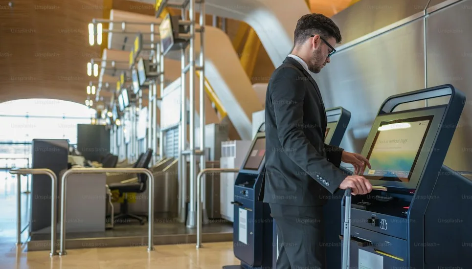 Customer ordering at a self-service kiosk